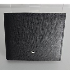 Mont Blanc Sartorial Wallet 6CC with 2 View Pockets Black Saffiano Leather NEW