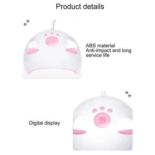 60W USB Intelligent Nail Curing Machine Cute Timing LED UV Gel Nail Polish D GFL - Picture 4 of 24