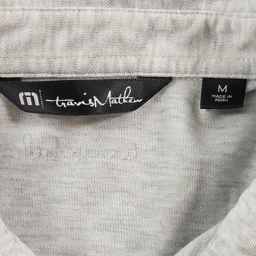 Travis Mathew Golf Polo Men’s M Short Sleeve Performance Gray Stripes - Picture 7 of 11