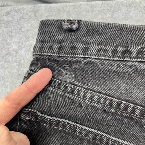 Jeans vintage Levi’s 505 uomo 38x32 nero denim invecchiato rosso linguetta gamba dritta - Foto 19 di 23