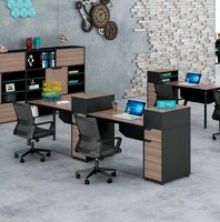 Gruppe BüRotisch Arbeitstisch Schreibtisch FüR 2 Personen Holz Schwarz