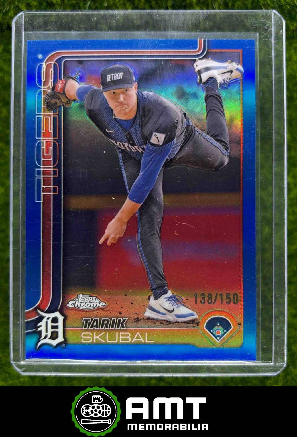 2025 Topps Chrome LogoFractor Tarik Skubal Blue Refractor 138/150 Tigers