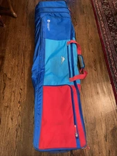 USA Team Ski and Snowboard Roller Bag with Wheels, Waterproof, Fits Up to 220 cm