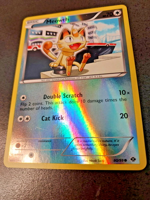 Meowth #80/108 ✨ 2012 BW Next Destinies ✨ Mirror Reverse Holo