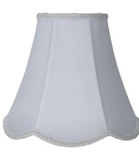 Urbanest Classic Handmade Faux Silk Scalloped Bell Lamp Shade Off White