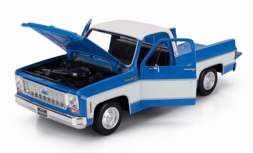 Maisto 1974 Chevrolet C-10 Pickup Truck Cheyenne Super Blu e Bianco 1:18 31467BL - Foto 4 di 5