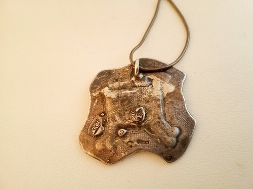 Vintage Sterling Silber Widder Handwerker Anhänger Halskette signiert NC 87 51 Modernist - Bild 6 von 11