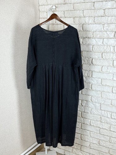 Womans Grizas Ballon Washed Linen Black Dress Size XL - Picture 13 of 17