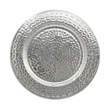 13-Inch Stainless Steel Hammered Charger Plates Silver Dinner Plate Chargers ...