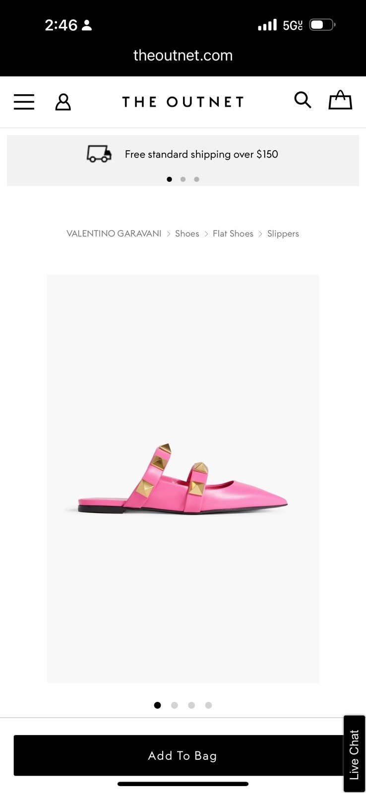 Valentino Baby Pink Leather Roman Stud Slides Size 39 Preowned No Box