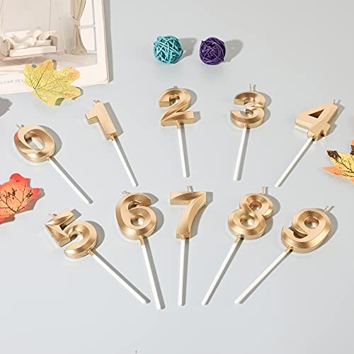 33. Geburtstag Kerzen für Kuchen, Zahl 33 3 Kerze Tortenaufleger für Party Gold - Bild 8 von 8