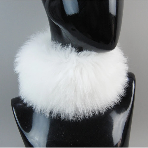 Girls Fashion Headband Warm Real Fox Fur Furry Scarves Knitted Elastic Scarf - Picture 8 of 34