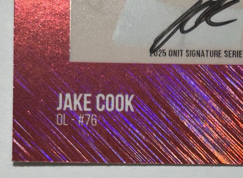 2025 ONIT Signature Series #S-8 Jake Cook Auto Red Shimmer Autograph - Picture 4 of 9
