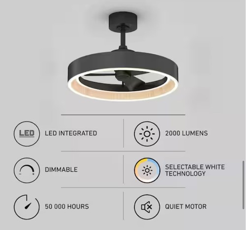 Alton 24 in. Indoor Black Fan LED Ceiling Fan with Remote Included Item-94 - Picture 7 of 12