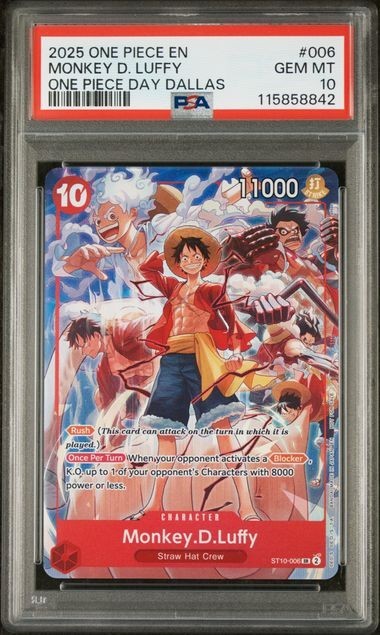 PSA 10 - 2025 One Piece Promos One Piece Day Dallas #006
