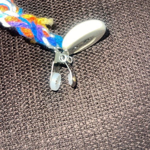 Crocheted Baby Pacifier Clip Multi Color Handmade - Picture 3 of 3