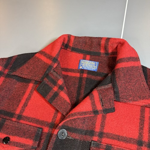 Camicia giacca flanella lana Pendleton vintage rossa nera a quadri grande made in USA - Foto 2 di 13