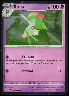 MCAP: HOLO FOIL Kirlia (Cosmos Holo) #059/132 - Common