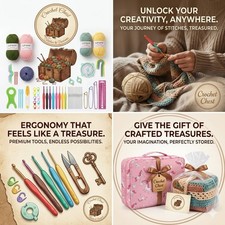 58 Pcs Crochet Kit for Beginners Adults Include DYI Yarn Starter Kits-Unicorn