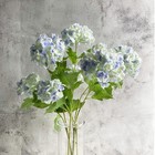 Artificial Snowball Viburnum 4 Pcs 26.8 in Graduated Blue Small Hydrangea 2 H...