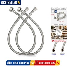 24" Sink Hose, 1/2" FIP x 3/8" COMP Faucet Supply Lines,2 Pcs cUPC Stainles...