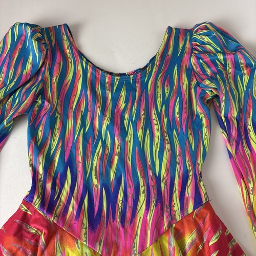 Pat Hudson Originals Vintage Leotard Flare Skirt One Pc colorful bold bright - Picture 4 of 20