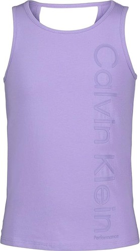 Calvin Klein VIOLET TULIP Girls' Performance Cut-Out Tank Top, US M/M/M(8-10) - Picture 1 of 2
