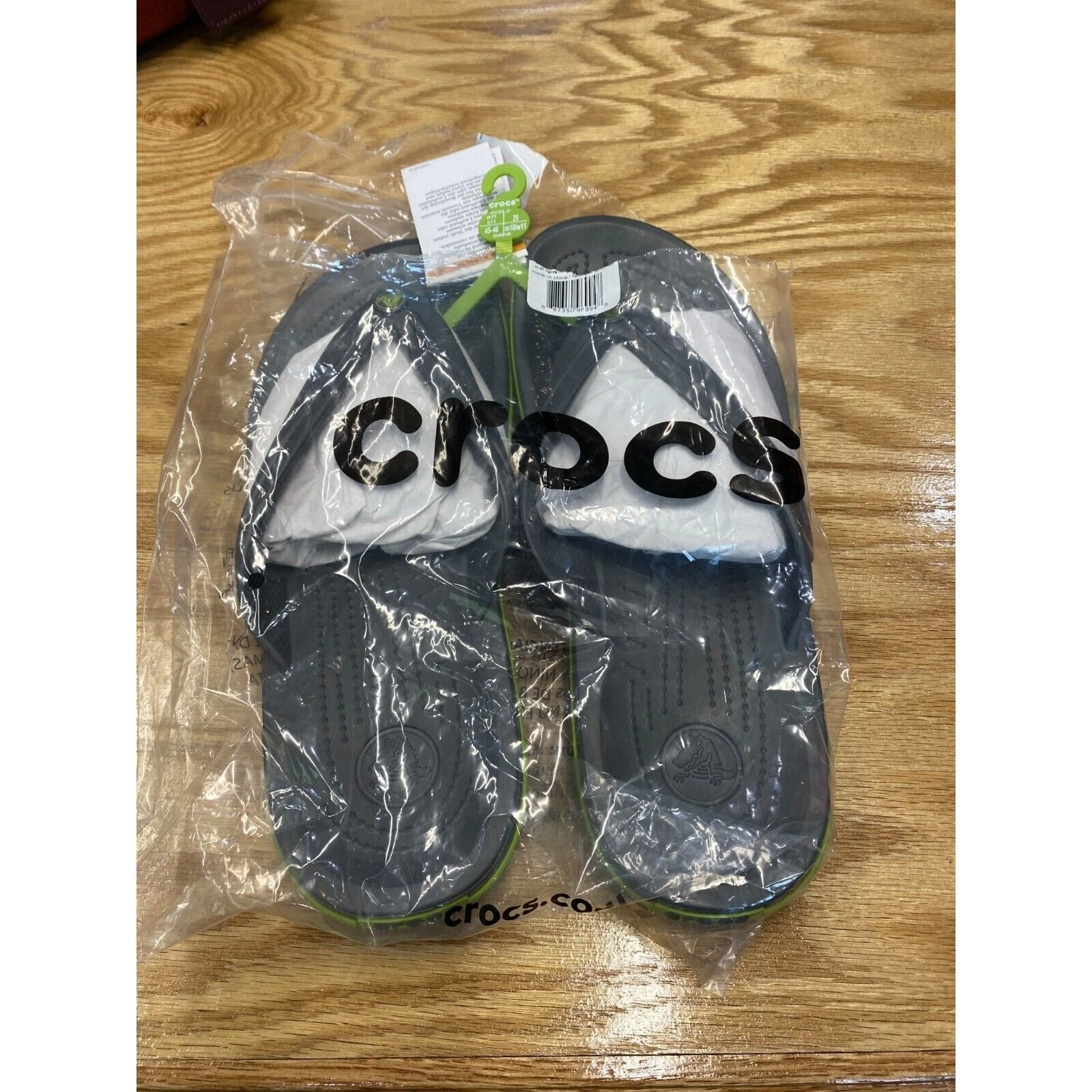 Crocs Flip Flops Men's 11M Black Rubber Slip-On Comfort Walking Slippers S51,57