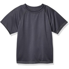 Kanu Surf Boys' Short Sleeve UPF 50 Rashguard Swim Shirt in Charcoal, Size 2T