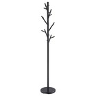 Coat Rack 18-Hook - Black Metal - Twig-Look Silhouette - Heavy Duty Round Base