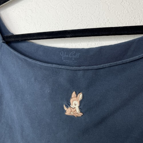 Top corto John Galt azul marino talla M, cuello barco, mezcla de algodón, ligero, informal - Imagen 2 de 5