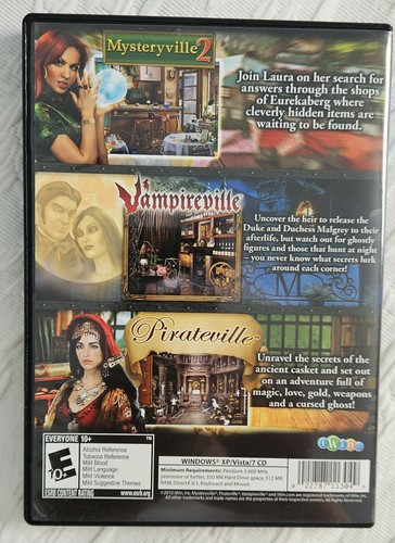 Eville 3 Pack (PC CD-ROM, 2010) VampireVille MysteryVille 2 Piratville - Afbeelding 2 van 2