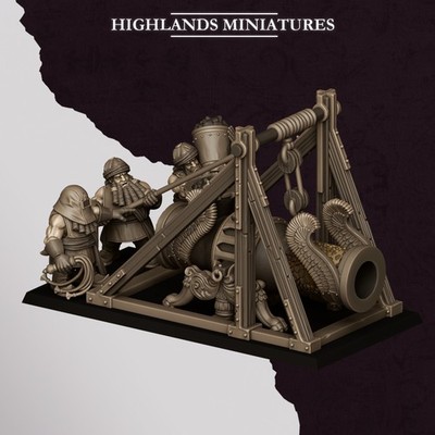 Sons of Marduk Cannon & Crew - 32mm Fantasy Artillery | Highlands Miniatures