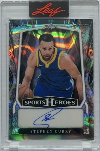 1/1 Stephen Curry Auto Silver Wave 2025 Leaf Sports Heroes ONE OF ONE