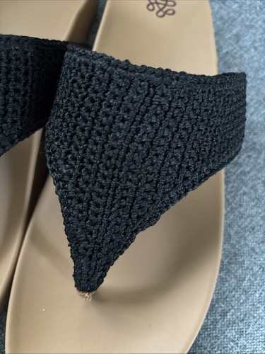 NEW! The Sak Flip Flop Sandal Women Sz 10 Shana Black Crochet Flat Thong Casual - Picture 4 of 11