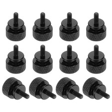 12 Pcs Computer Case Thumb Screw M3 x 7mm Knurled Screws, Black