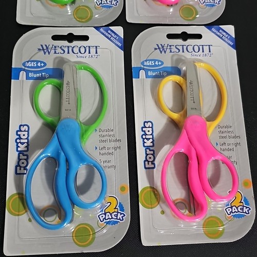8 TOTAL Westcott Scissors Right & Left Handed Kids School 5’’ Blunt Tip 4 Packs - Picture 5 of 8