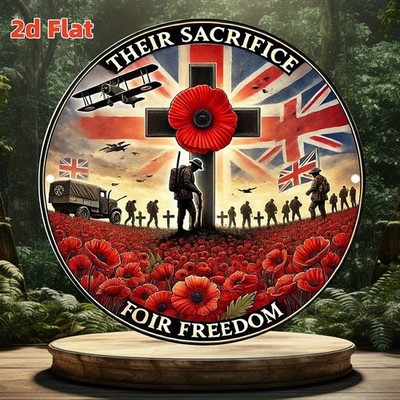 2D Flat, Tin Metal Signs Home Décor Plane, Their Sacrifice for Our Freedom, Wall