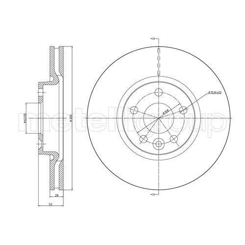 Bremsscheibe Metelli 23-0896C FüR Ford Volvo Land Rover Vorderachse-image