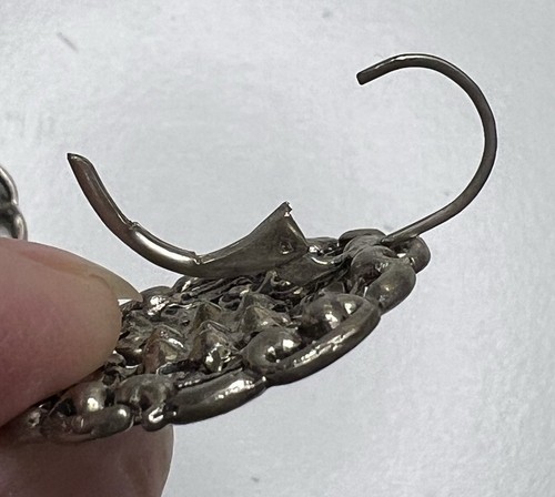 Antique Silver Filigree Peridot Set Of Earrings & Ring Sz 8.75 - Picture 9 of 20