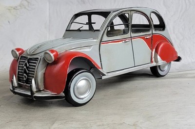 Citroen 2CV A (1950) Grau (Druckguss Auto) Mit Nummer Eins Rennwagen Modell