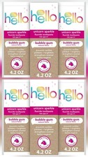 6 Pack HELLO Kids Unicorn Toothpaste Bubble Gum Flavor Exp: August 2026