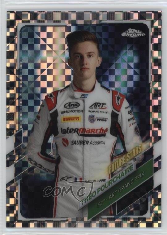 2021 Topps Chrome Formula 1 Checker Flag Refractor Theo Pourchaire Théo #78 11vc
