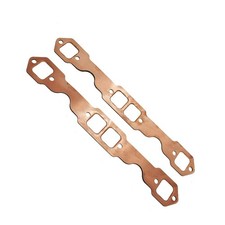 2 Pcs Square Port Copper Header Exhaust Manifold Gaskets For Chevy Sbc 350