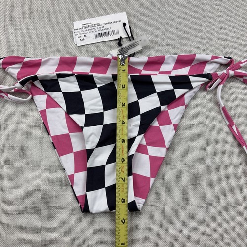 Einfarbig & gestreift WELLIG KARIERT wendbar seitlich gebunden Bikini Schwimmhose Größe M - Bild 7 von 7