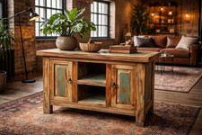 Mobile Rustico in Legno di Recupero Indonesiano 94 cm – Credenza Artigianale Sti