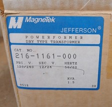1.5 kVA Jefferson Transformer, Model 216-1161-000