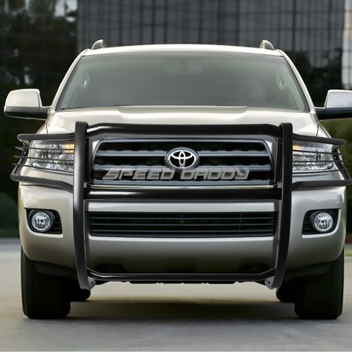 BLACK BRUSH GRILLE GUARD+ROUND CLEAR FOG LIGHT FOR 08-16 TOYOTA SEQUOIA 5DR SUV - Picture 11 of 11
