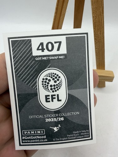 PANINI EFL 2025 - 26  STICKER Cameron Burgess Swansea City #407 - Picture 4 of 4