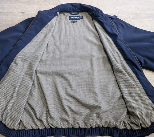Polo Golf Ralph Lauren Men Sz M Bi-Swing Windbreaker Harrington Jacket Navy Blue - Picture 7 of 11